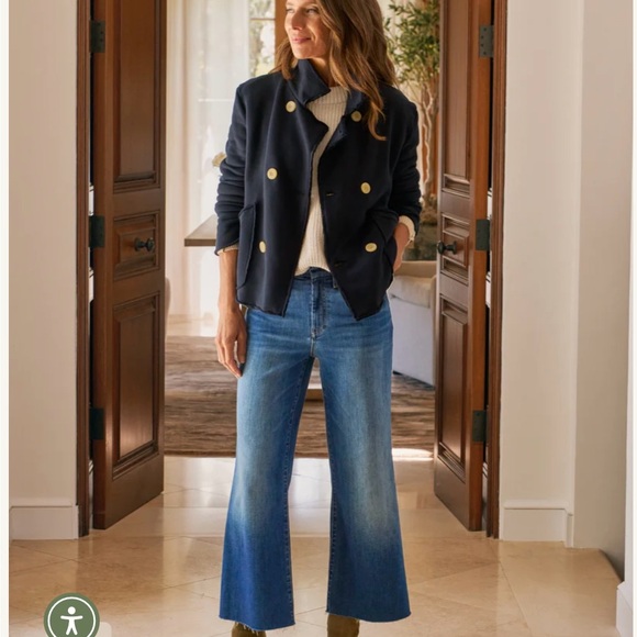 Frank and Eileen Blue Wide-Leg Crop Jeans - Picture 2 of 7